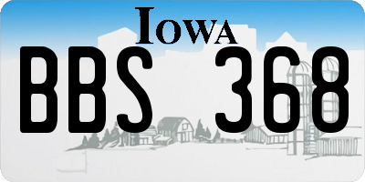 IA license plate BBS368