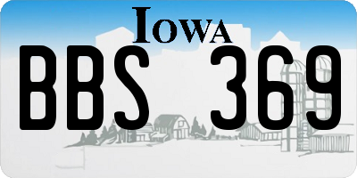 IA license plate BBS369