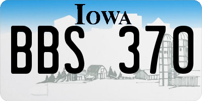 IA license plate BBS370