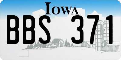 IA license plate BBS371