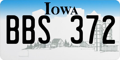 IA license plate BBS372