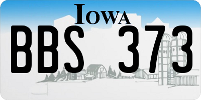 IA license plate BBS373