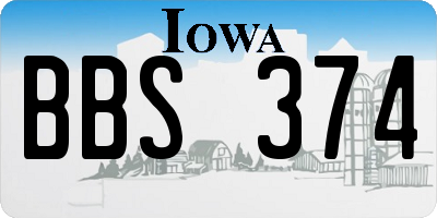 IA license plate BBS374