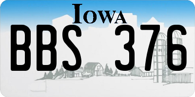 IA license plate BBS376