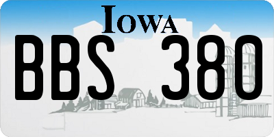 IA license plate BBS380