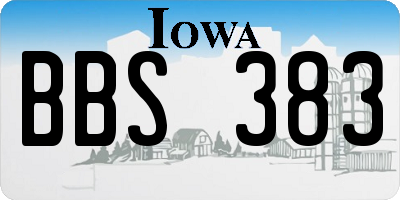 IA license plate BBS383
