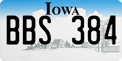IA license plate BBS384