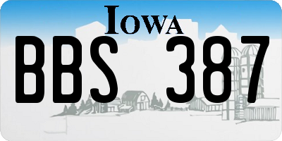 IA license plate BBS387