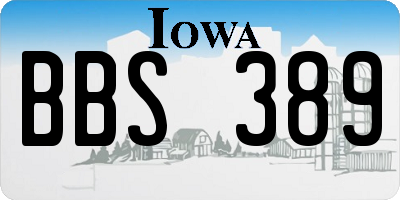 IA license plate BBS389
