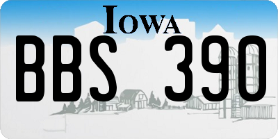 IA license plate BBS390