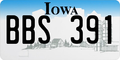 IA license plate BBS391