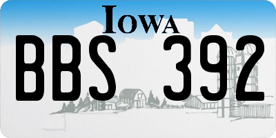 IA license plate BBS392