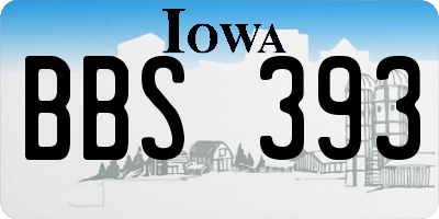 IA license plate BBS393