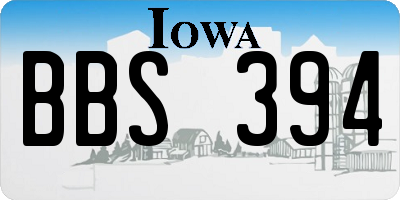 IA license plate BBS394