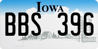 IA license plate BBS396