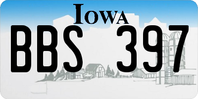 IA license plate BBS397