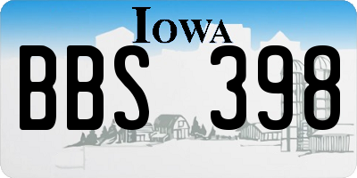 IA license plate BBS398