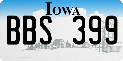 IA license plate BBS399