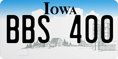 IA license plate BBS400