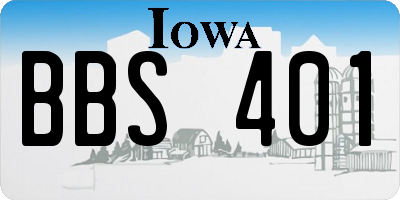 IA license plate BBS401
