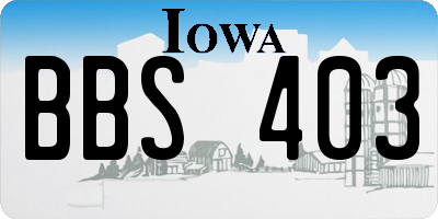 IA license plate BBS403
