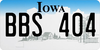IA license plate BBS404