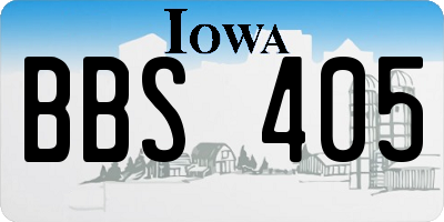 IA license plate BBS405