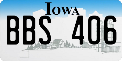 IA license plate BBS406