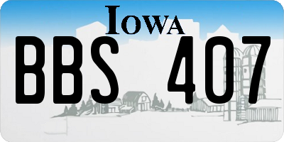 IA license plate BBS407