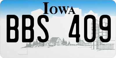 IA license plate BBS409