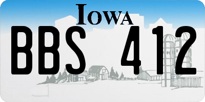 IA license plate BBS412