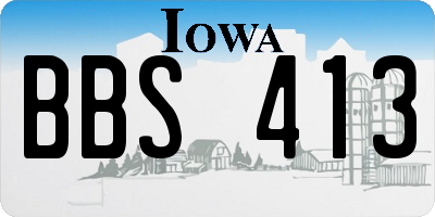 IA license plate BBS413