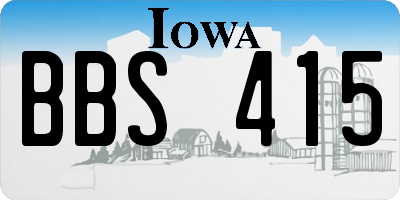 IA license plate BBS415
