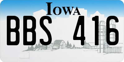 IA license plate BBS416