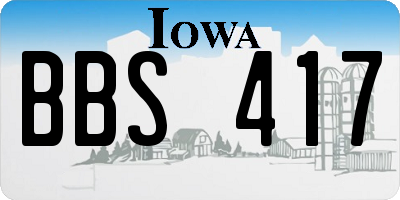IA license plate BBS417