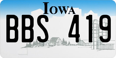 IA license plate BBS419