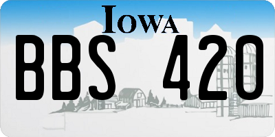 IA license plate BBS420