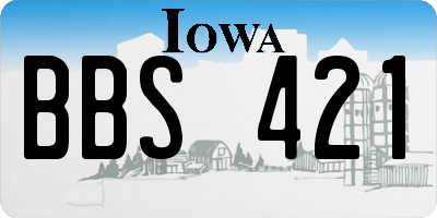 IA license plate BBS421