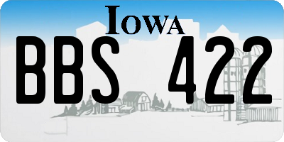 IA license plate BBS422
