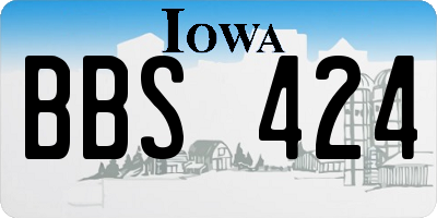IA license plate BBS424