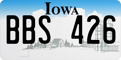 IA license plate BBS426