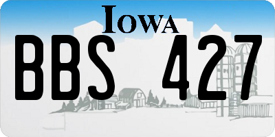 IA license plate BBS427