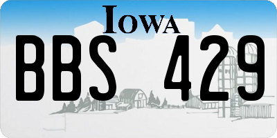 IA license plate BBS429