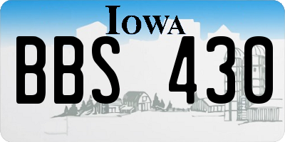 IA license plate BBS430