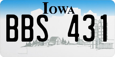 IA license plate BBS431