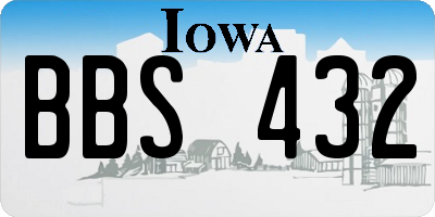 IA license plate BBS432