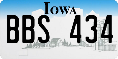 IA license plate BBS434
