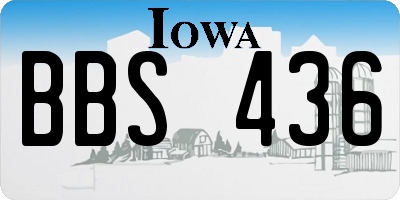 IA license plate BBS436