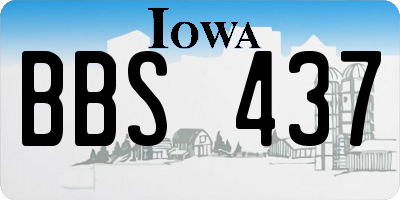 IA license plate BBS437
