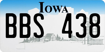 IA license plate BBS438